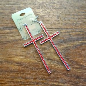NWT Large cross earrings